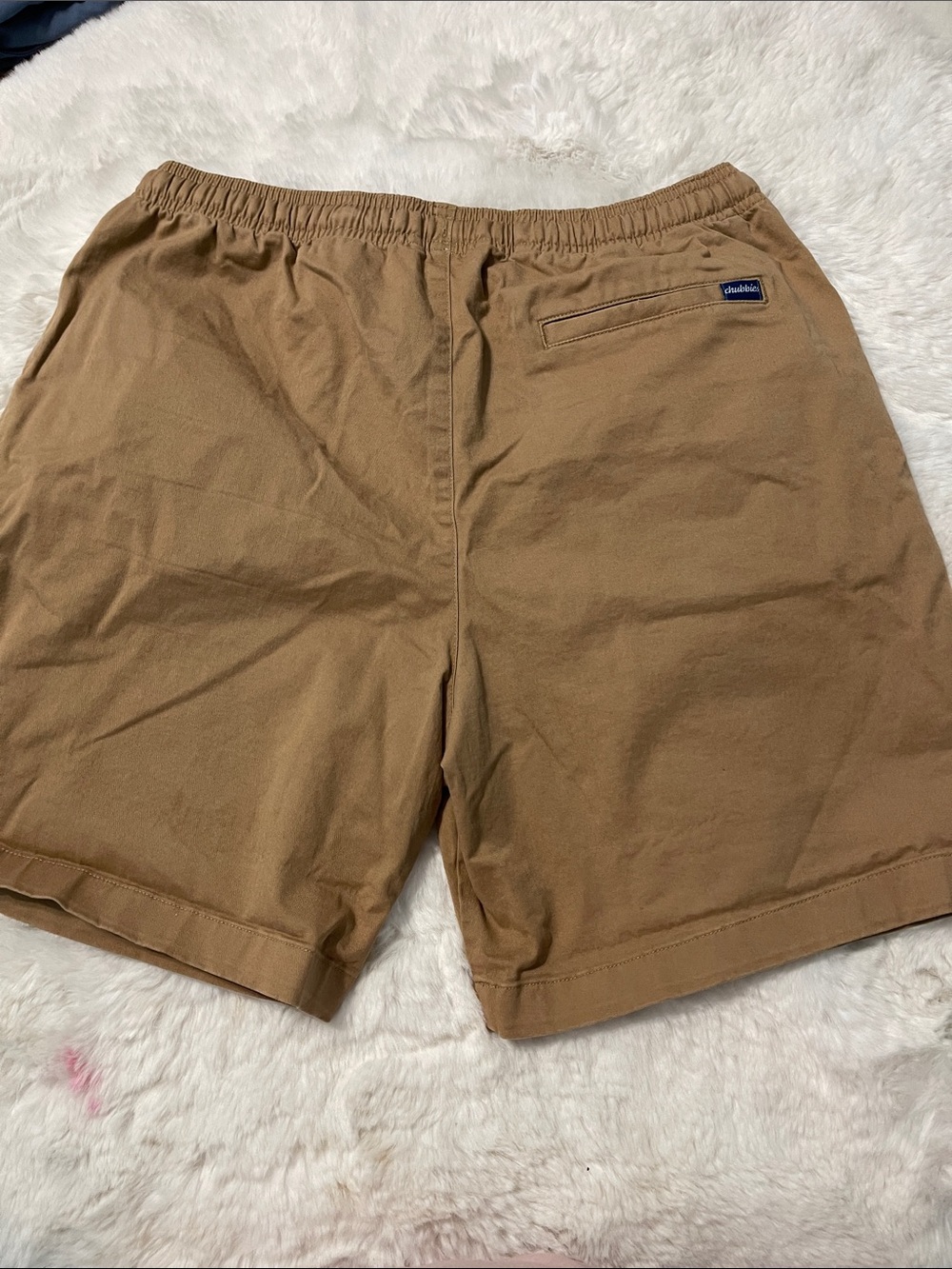 chubbies Men's Tan Elastic-Waist Flat Front Shorts